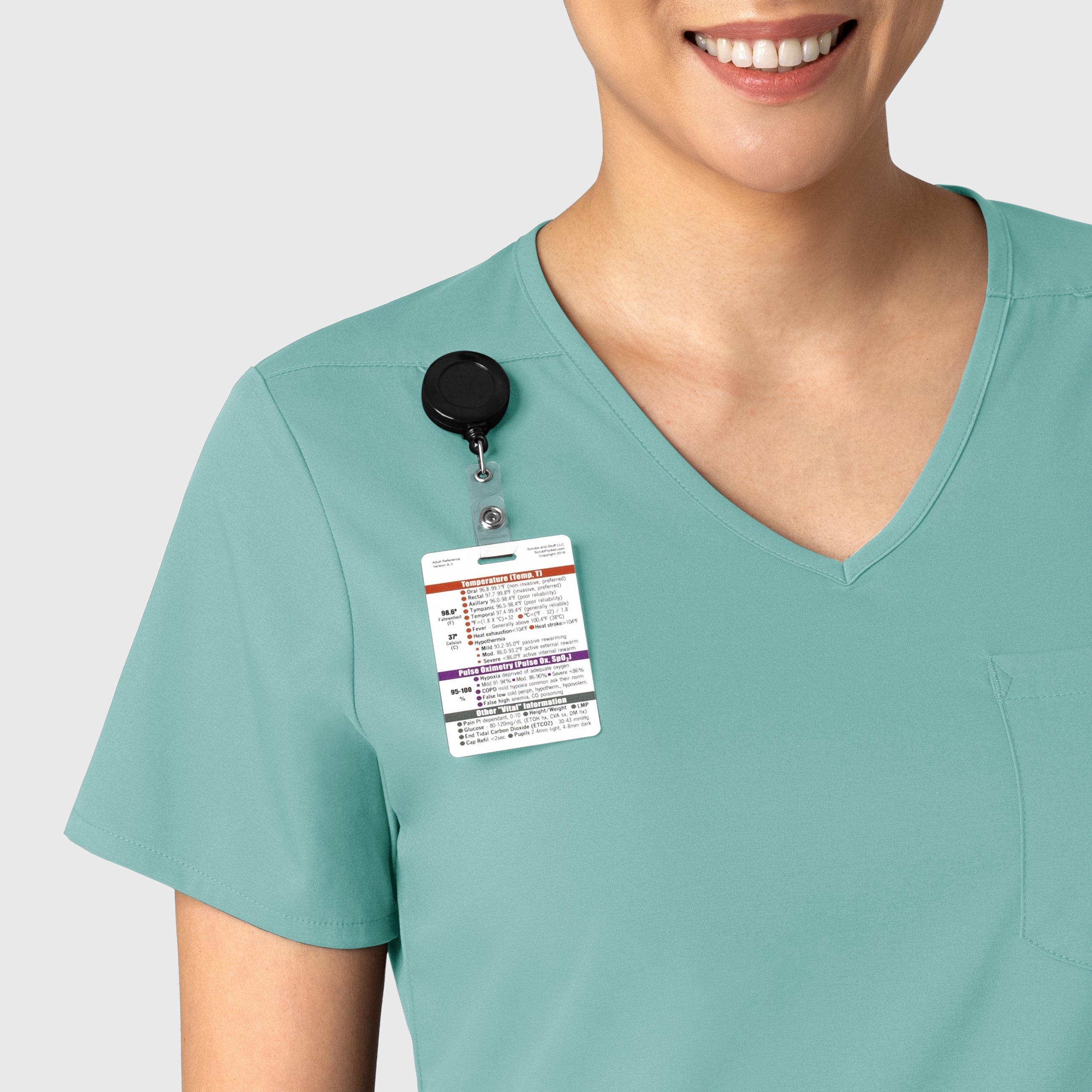 Boundless 6151 Tuck-In Scrub Top Turquoise