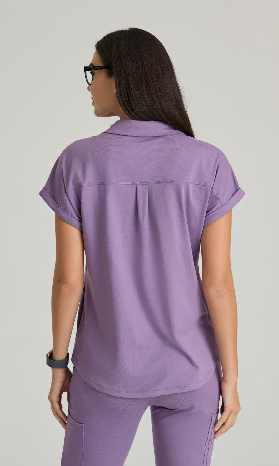 Barco One Performance Knits BOT210 Engage Knit Scrub Top Dusty Lavender