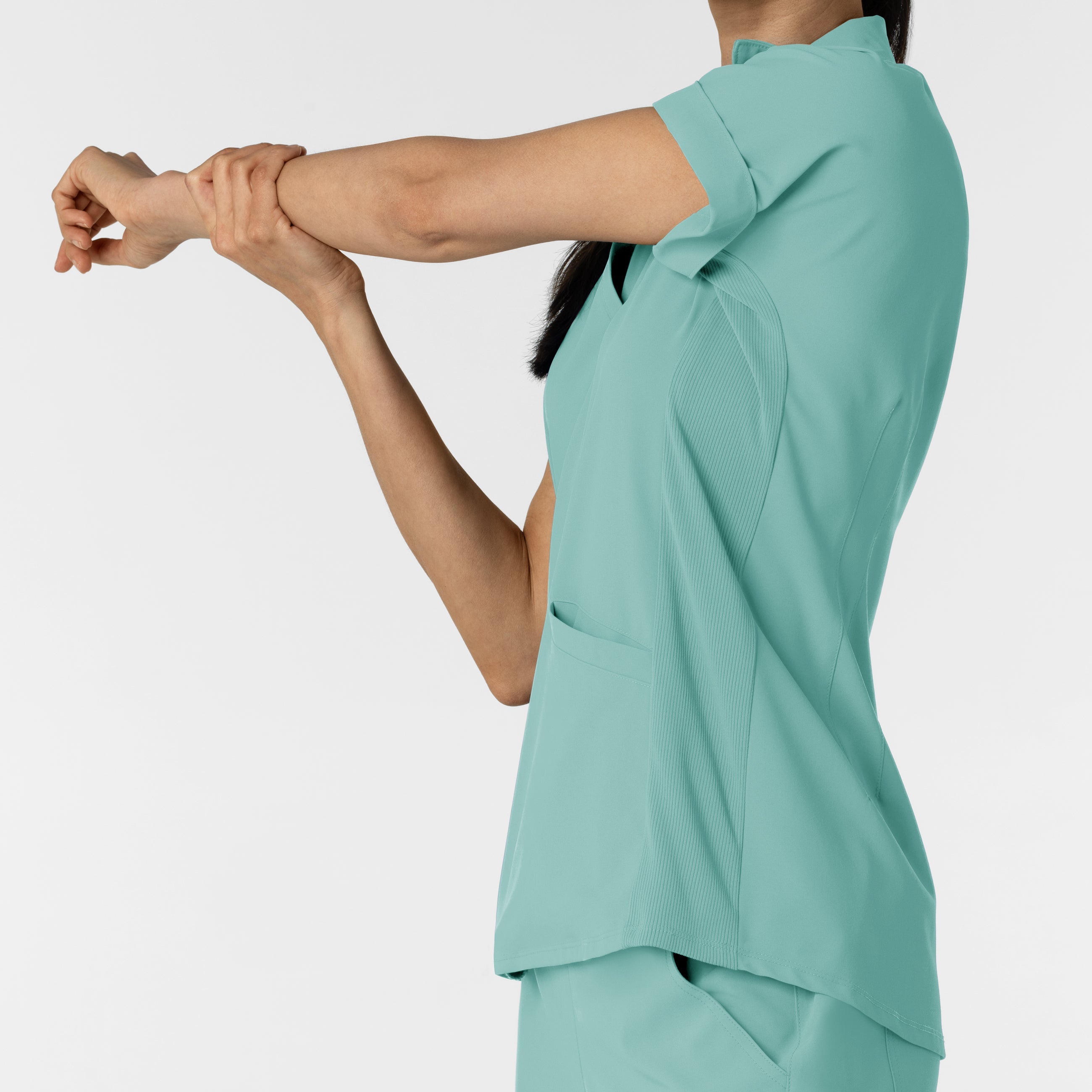 RENEW 6934 Women’s Flex-n-Reach Collared Scrub Top Turquoise