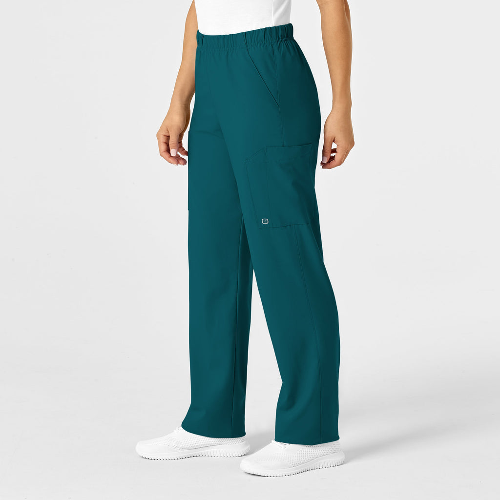 W123 5855 Unisex Multi-Cargo Scrub Pants Caribbean Blue