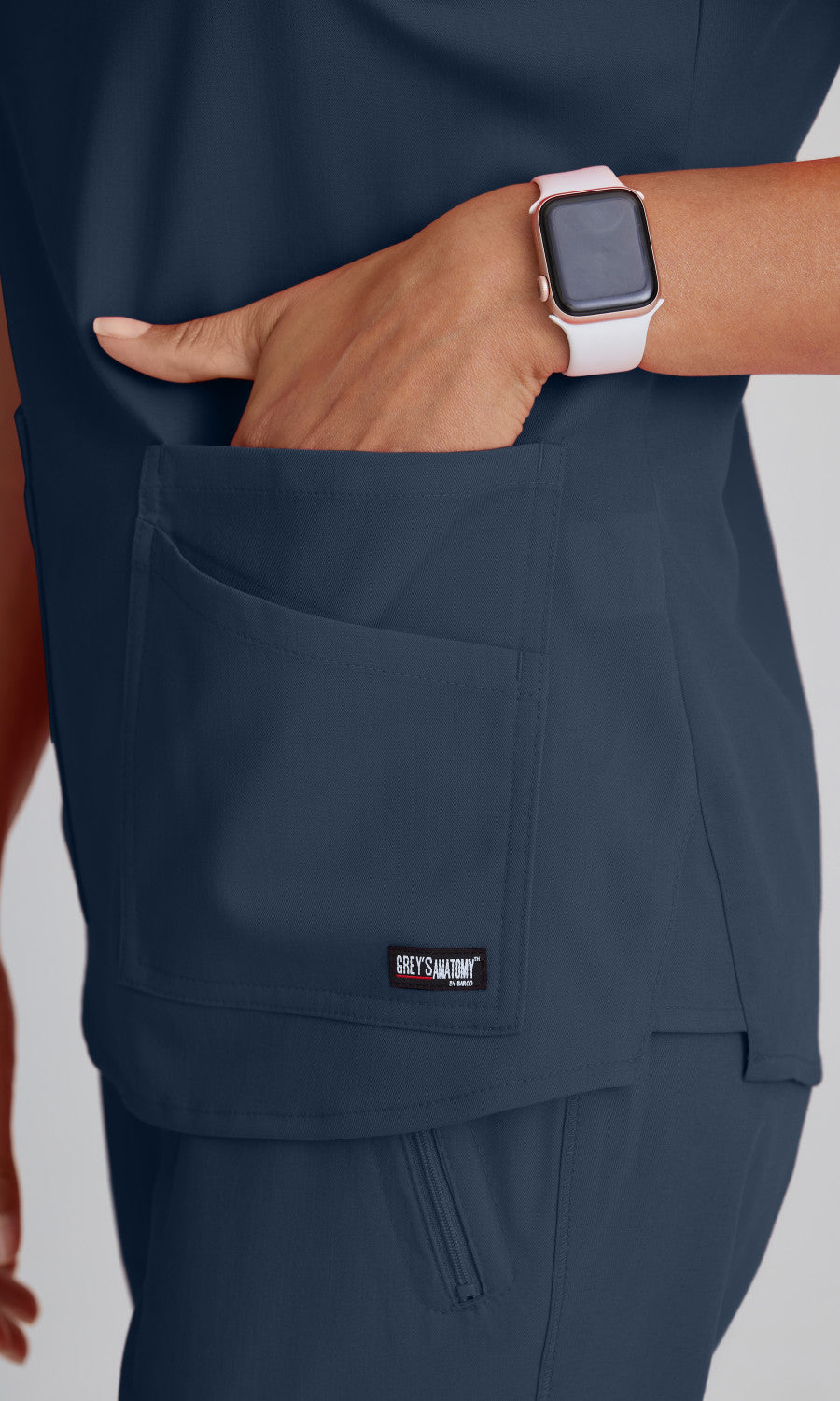 Grey's Anatomy Stretch GRST011 Emma Scrub Top Steel