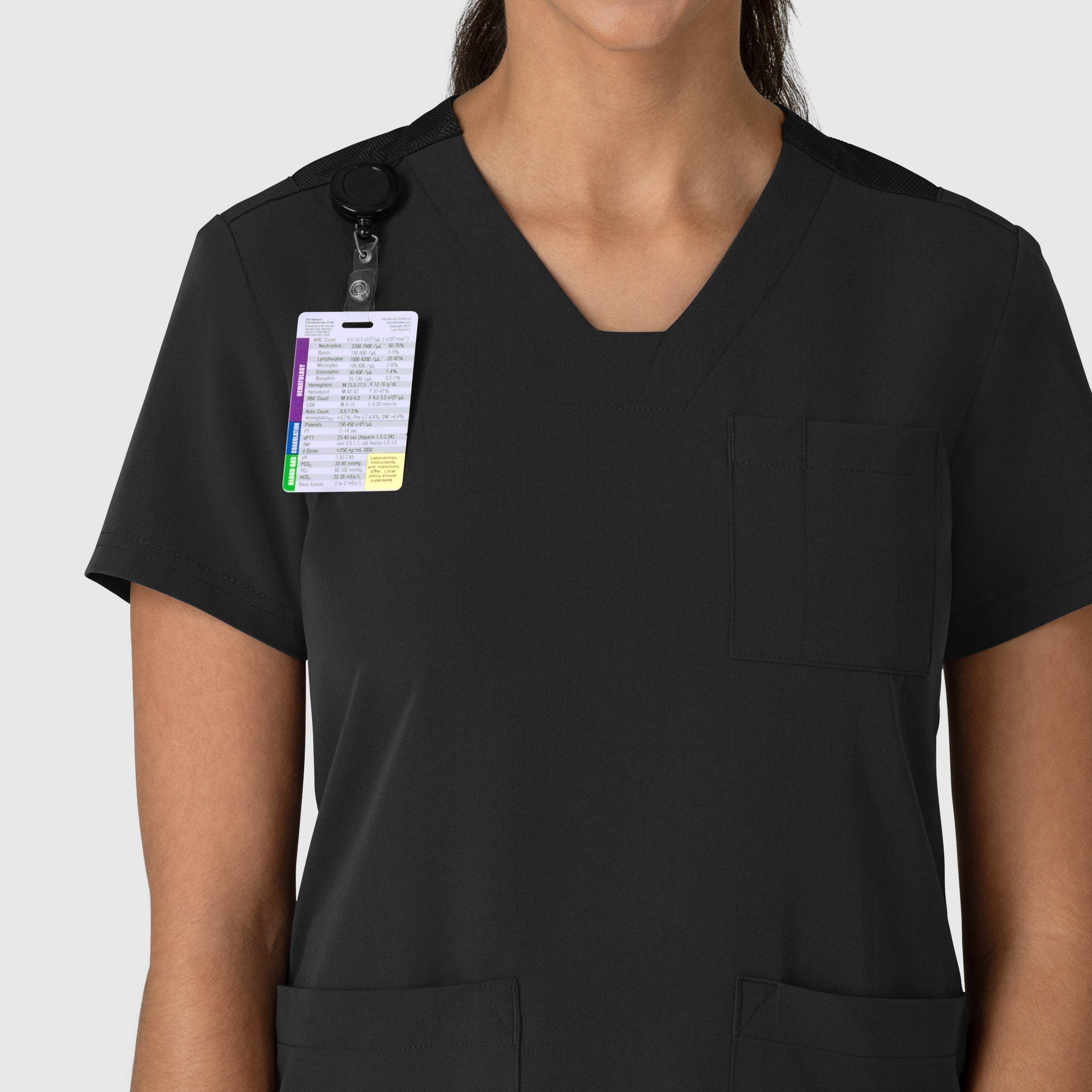 Nova 6132 Flex-n-Reach V-Neck Scrub Top Black