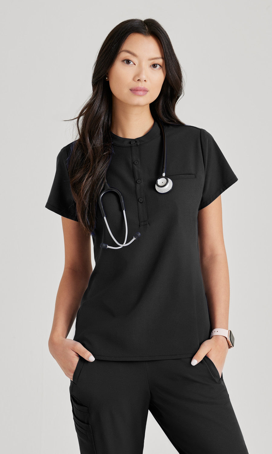 Barco Unify BUT163 Mission Scrub Top Black