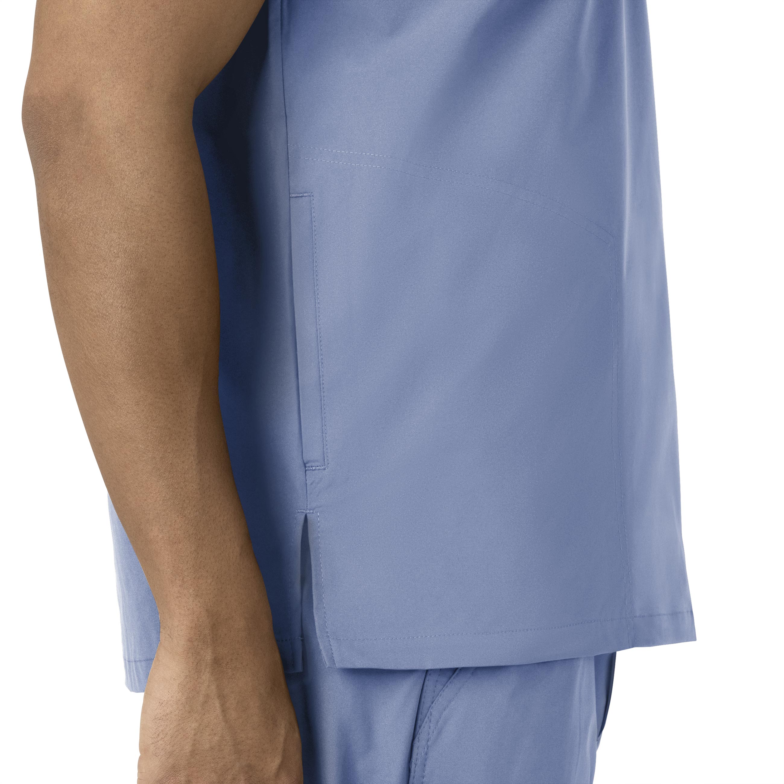 Force Essentials C16113 Men's V-Neck Shirttail Scrub Top Ceil Blue