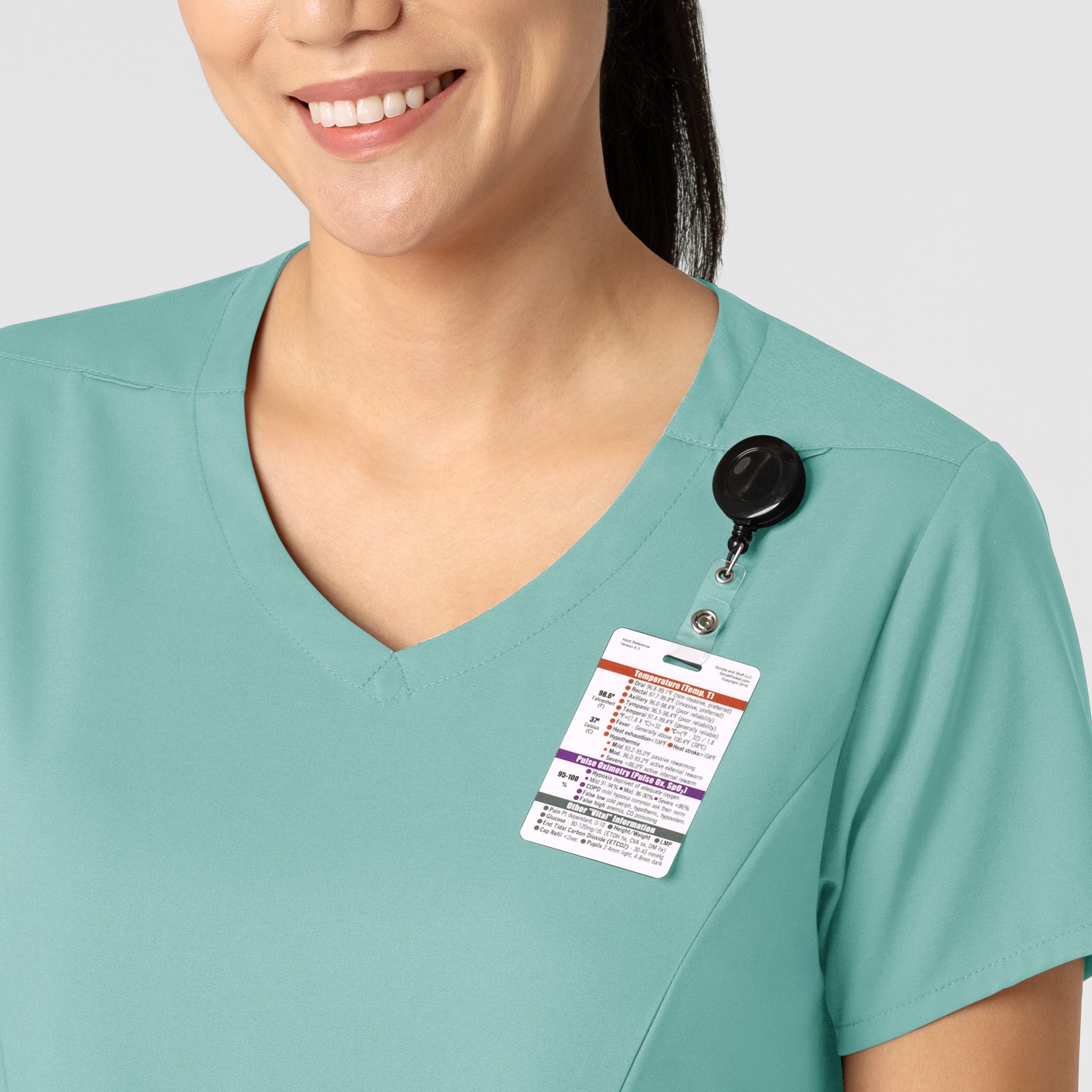Boundless 6251 2-Pocket V-Neck Scrub Top Turquoise