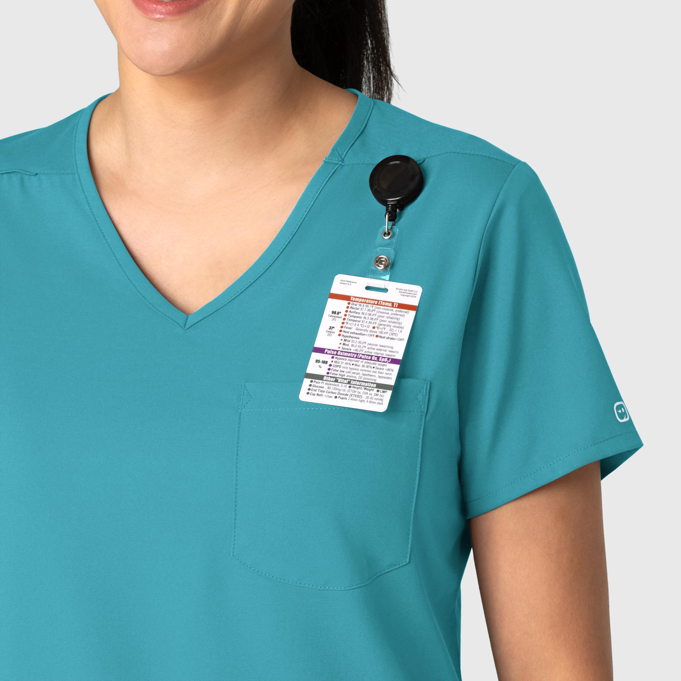 Boundless 6151 Tuck-In Scrub Top Teal