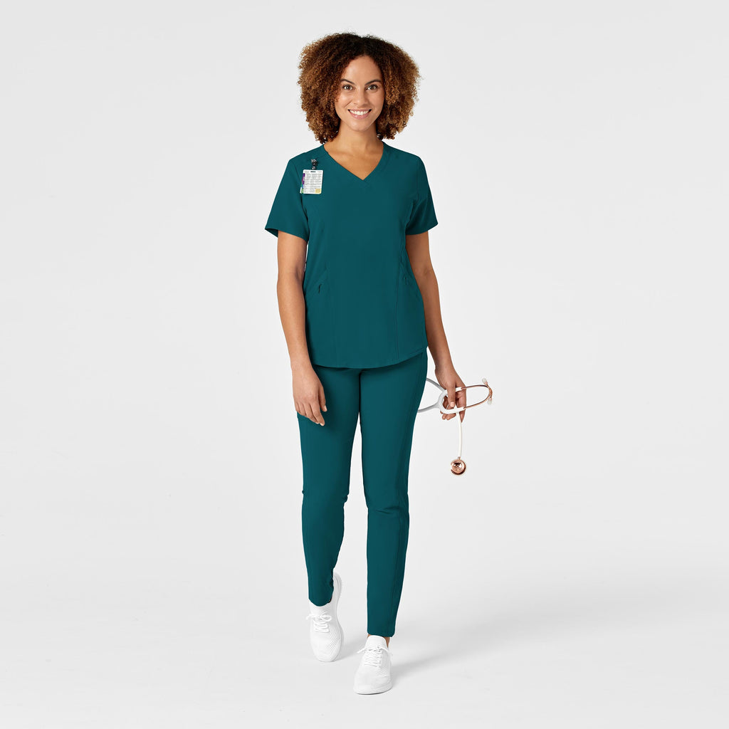 RENEW 6134 V-Neck Scrub Top Caribbean Blue