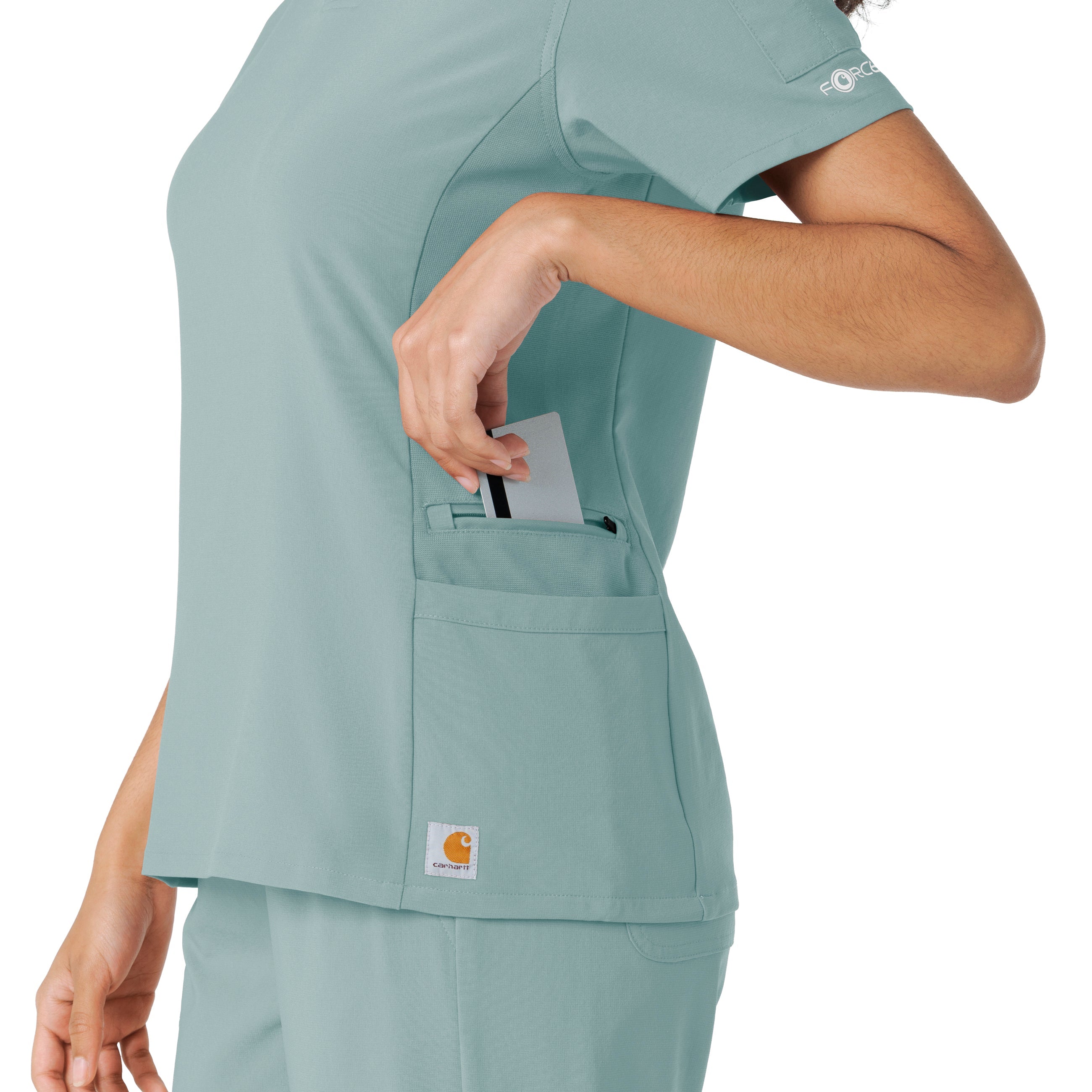 Force Cross-Flex C13310 Knit Panel Scrub Top Summer Blue