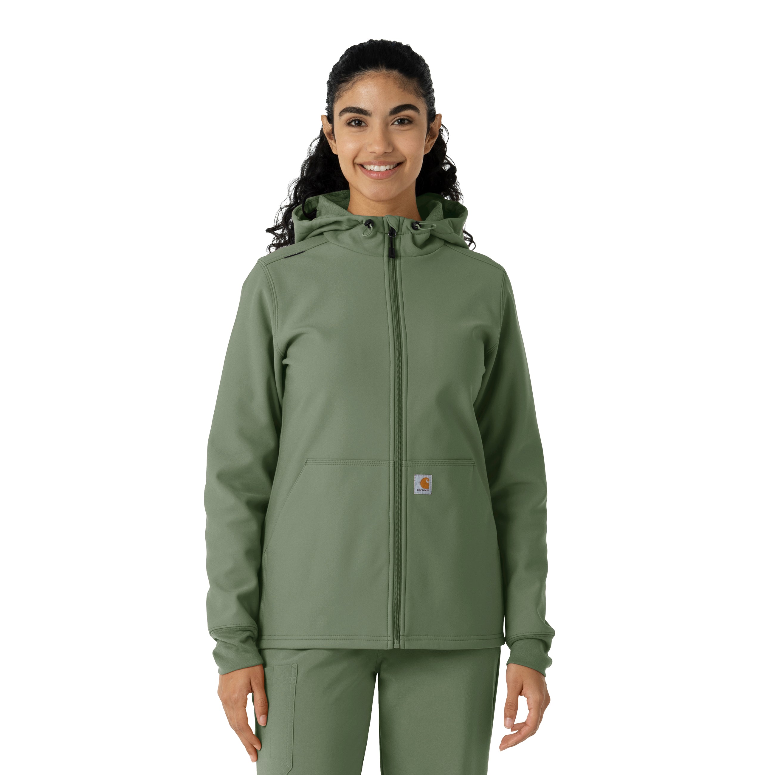 Layers C85023 Women's Bonded Fleece Hoodie Olive