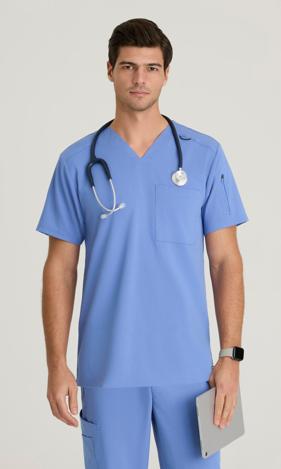 Grey's Anatomy Stretch GRST079 Murphy Scrub Top Ciel Blue