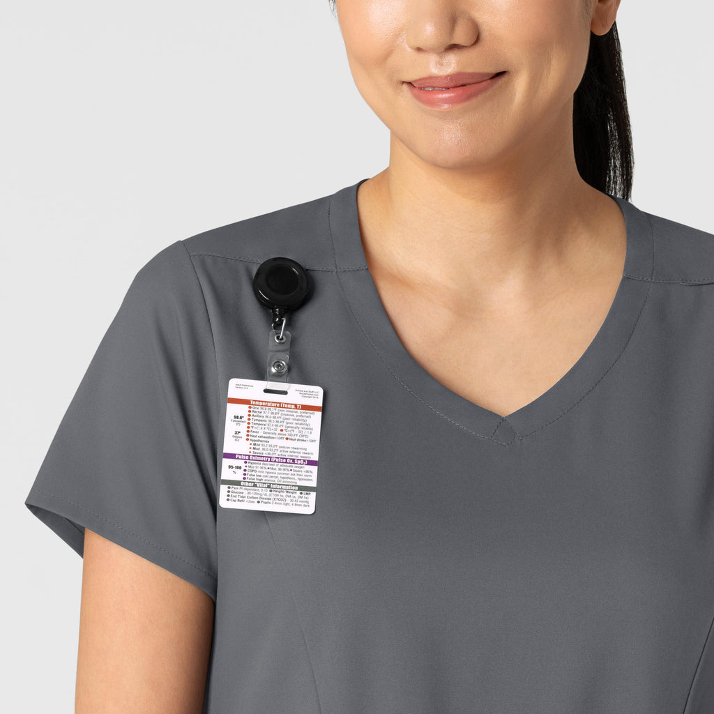 Boundless 6251 2-Pocket V-Neck Scrub Top Pewter