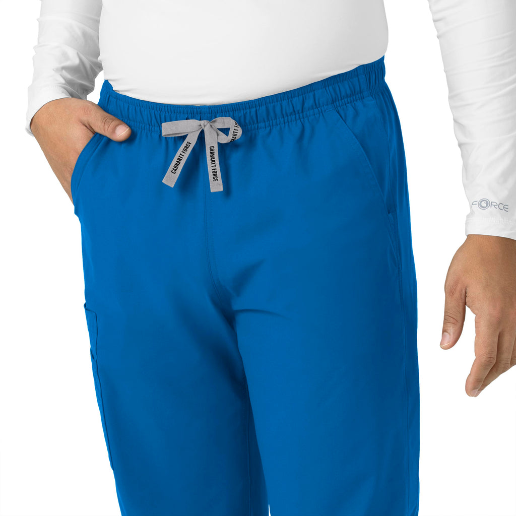 Force Essentials C55013 Unisex Elastic Waist Cargo Scrub Pants Royal