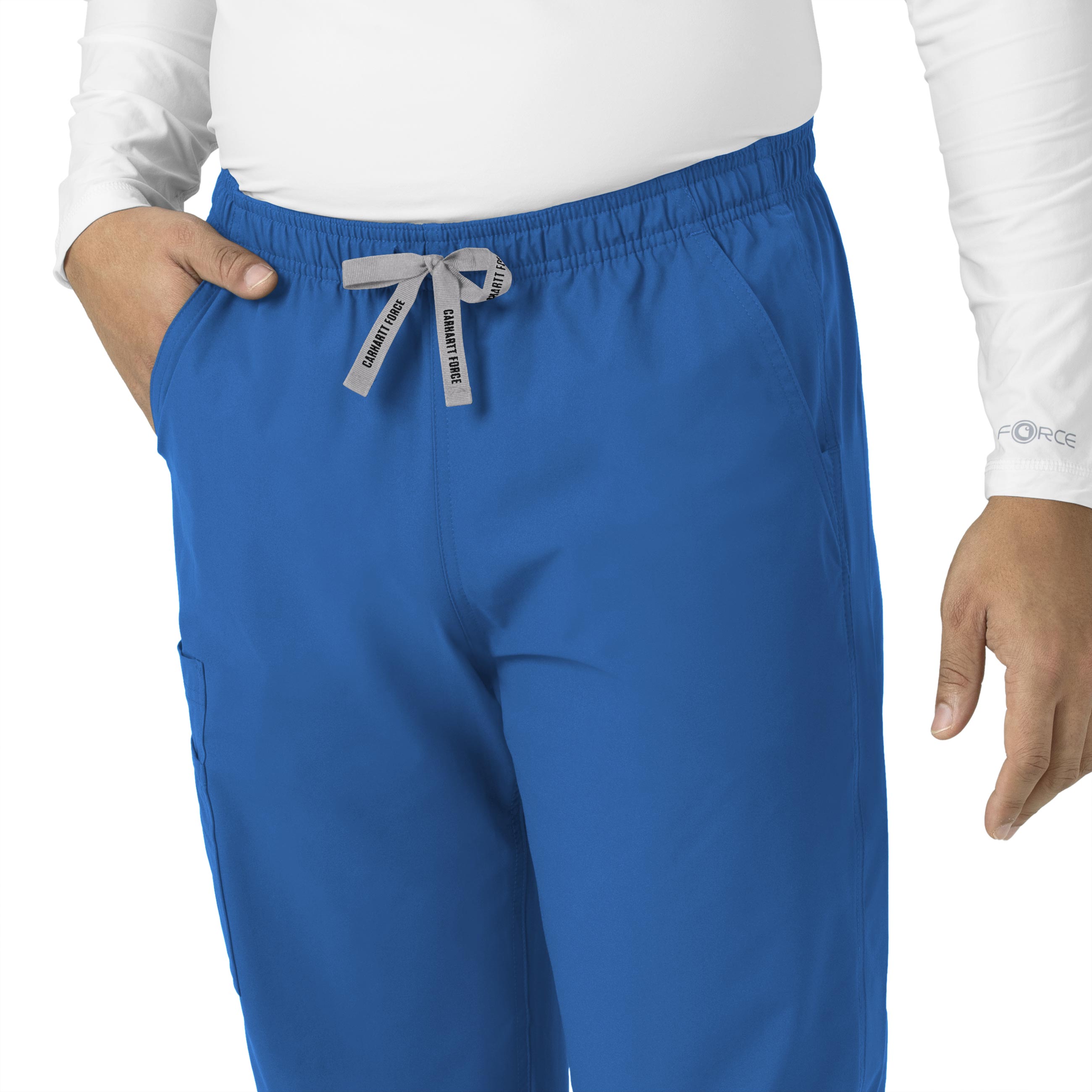 Force Essentials C55013 Unisex Elastic Waist Cargo Scrub Pants Royal