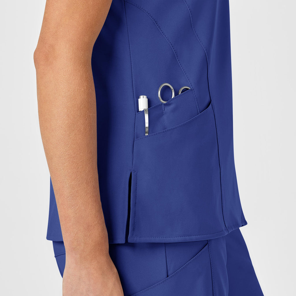 W123 6155 Stylized V-Neck Scrub Top Galaxy Blue