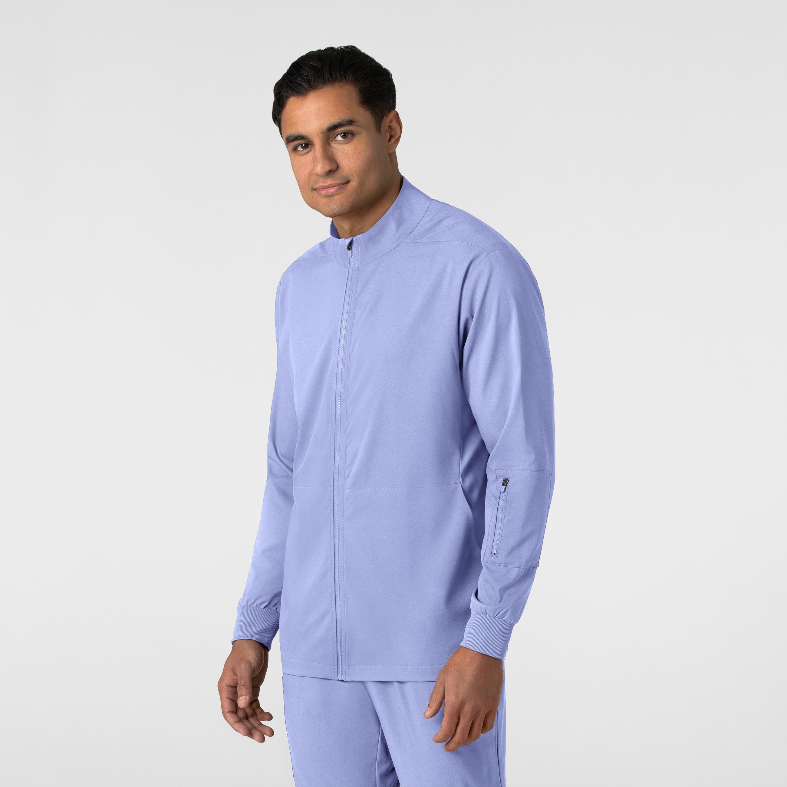 Boundless 8351 Men's Warm Up Scrub Jacket Ceil Blue