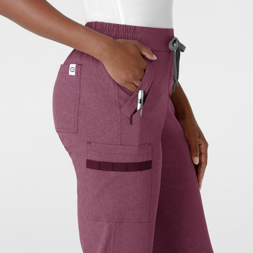 RENEW 5234 Jogger Scrub Pants Wine Heather