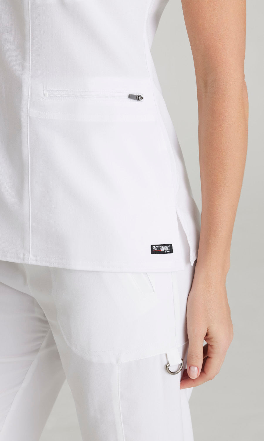 Grey's Anatomy Stretch GRST001 Kim Scrub Top White