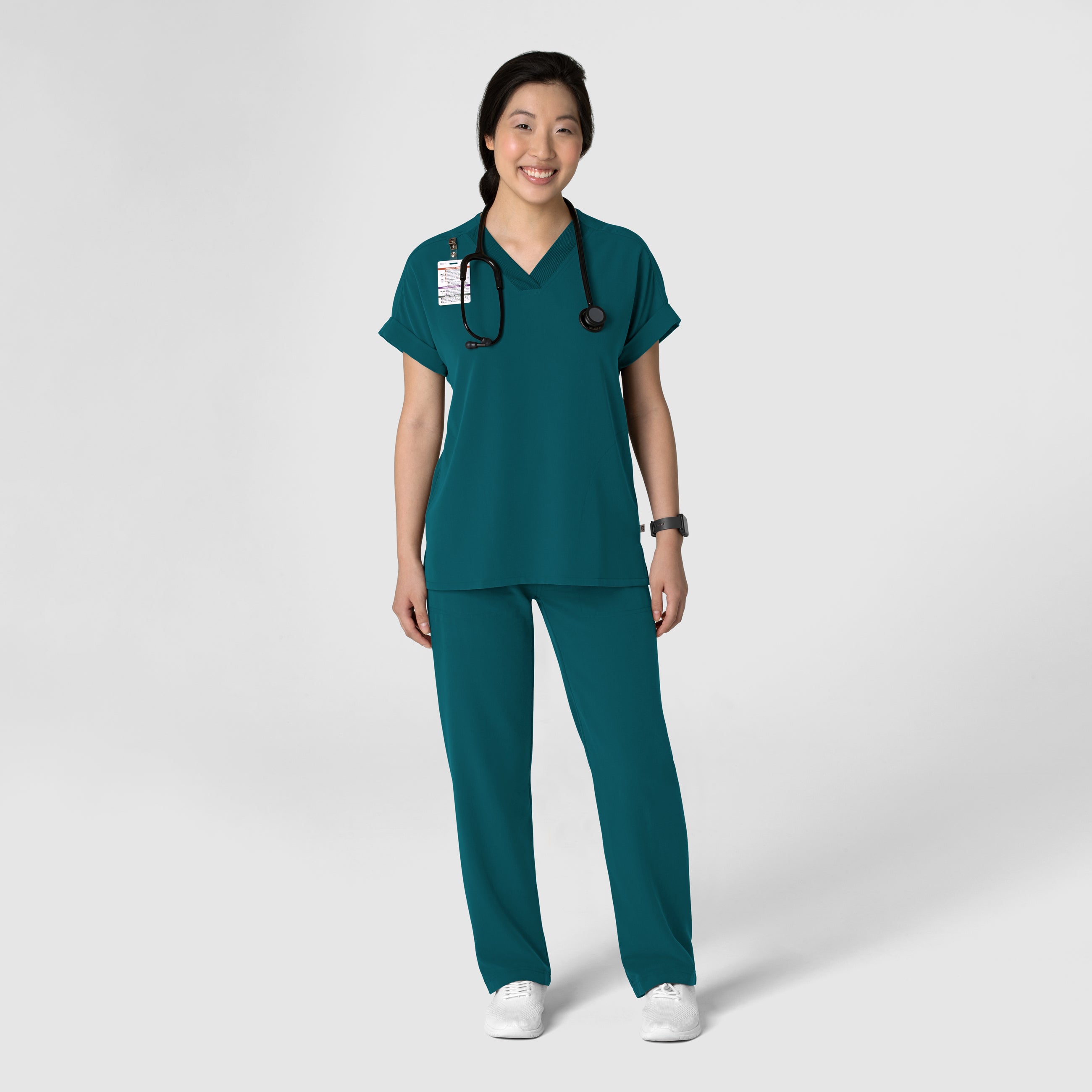 Nova 5232 Stovepipe High-Low Hem Scrub Pants Caribbean