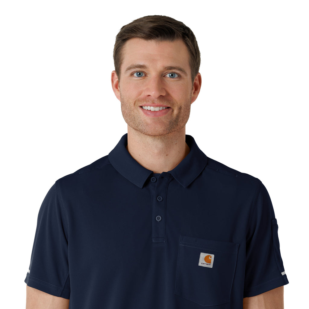 Rugged Flex C16119 Men's Lightweight Short Sleeve Polo Scrub Top Dark Navy