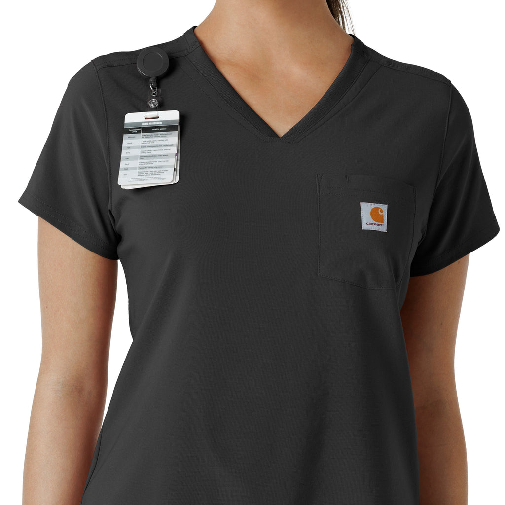 Force Cross-Flex C13410 Tuck-In Scrub Top Black