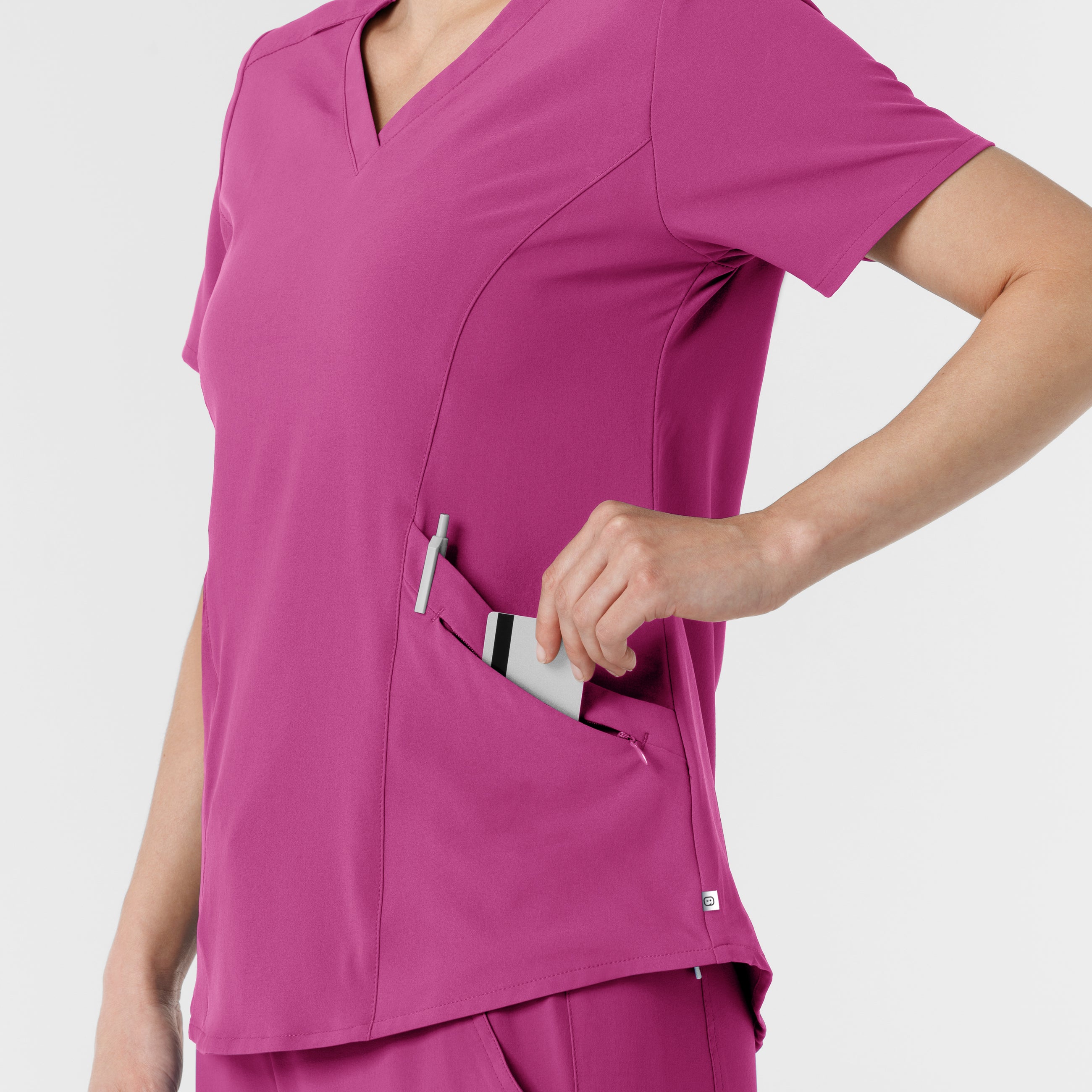 RENEW 6134 V-Neck Scrub Top Raspberry