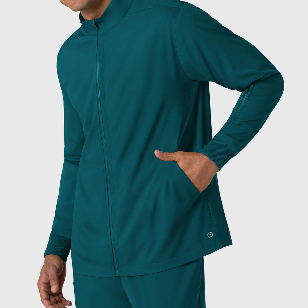 Boundless 8351 Men's Warm Up Scrub Jacket Caribbean