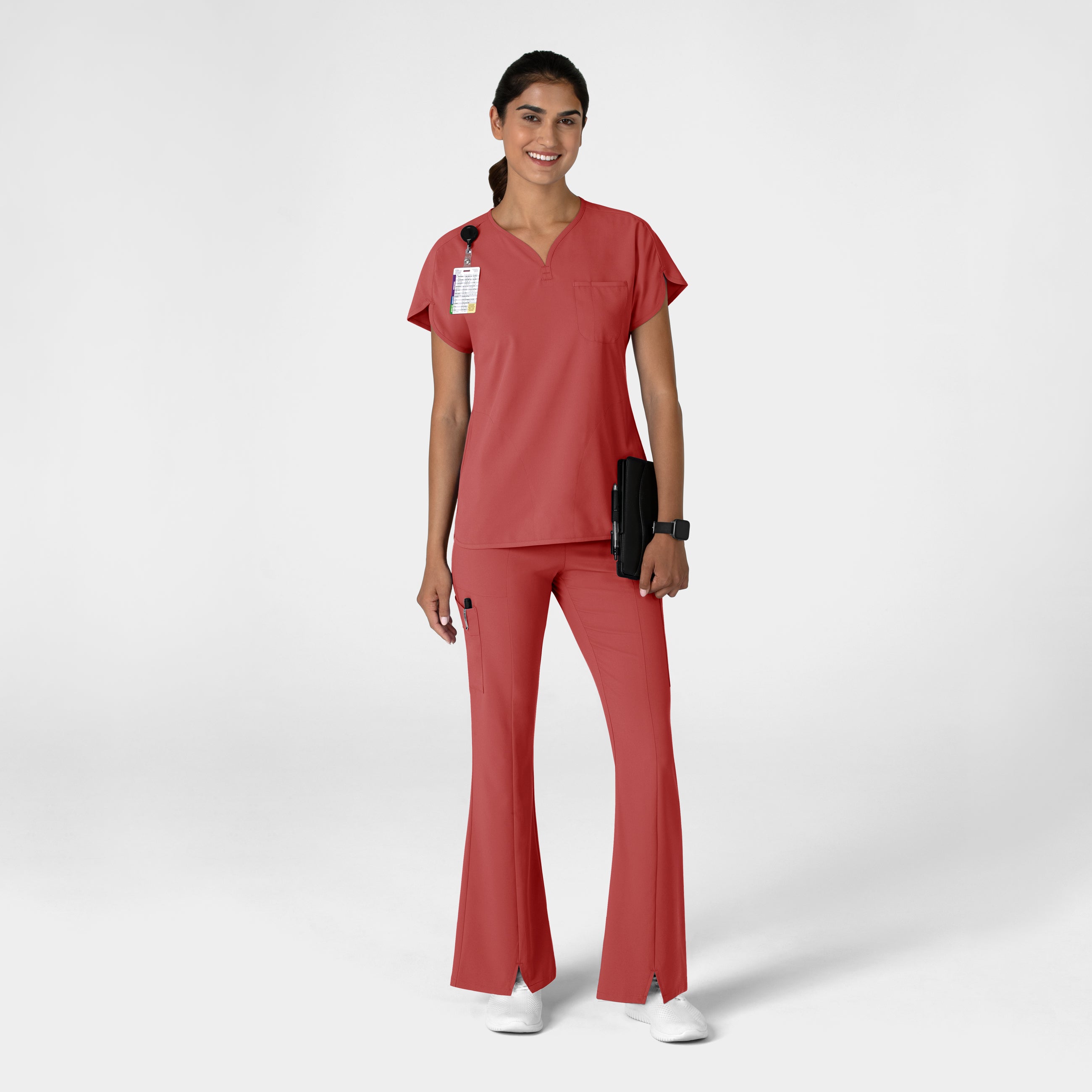 RENEW 5534 Cargo Flare Scrub Pants Mineral Red