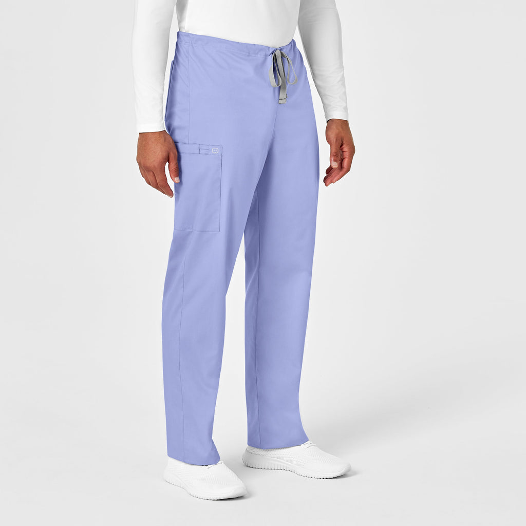 WonderWORK 500 Unisex Drawstring Cargo Scrub Pants Ceil Blue