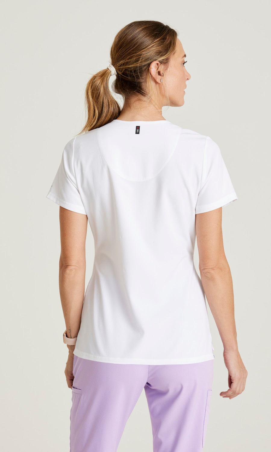 Grey's Anatomy Stretch GVST028 Bree Scrub Top White