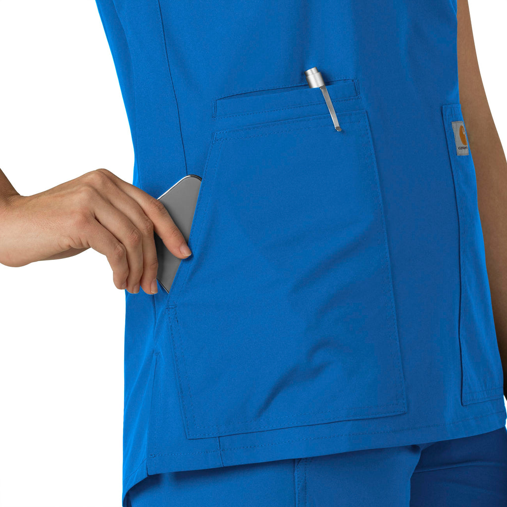 Force Essentials C12213 Notch Neck Tunic Scrub Top Royal