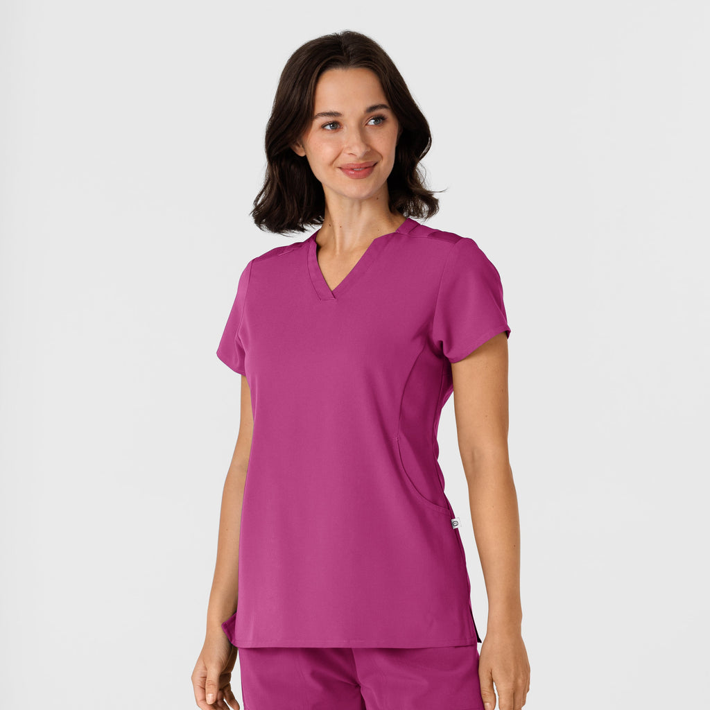 Nova 6432 Flex-n-Reach V-Neck Scrub Top Raspberry