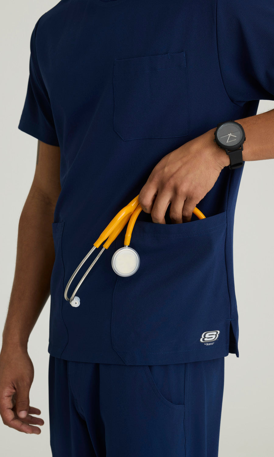 Skechers Vitality SKT082 Crew Scrub Top Navy