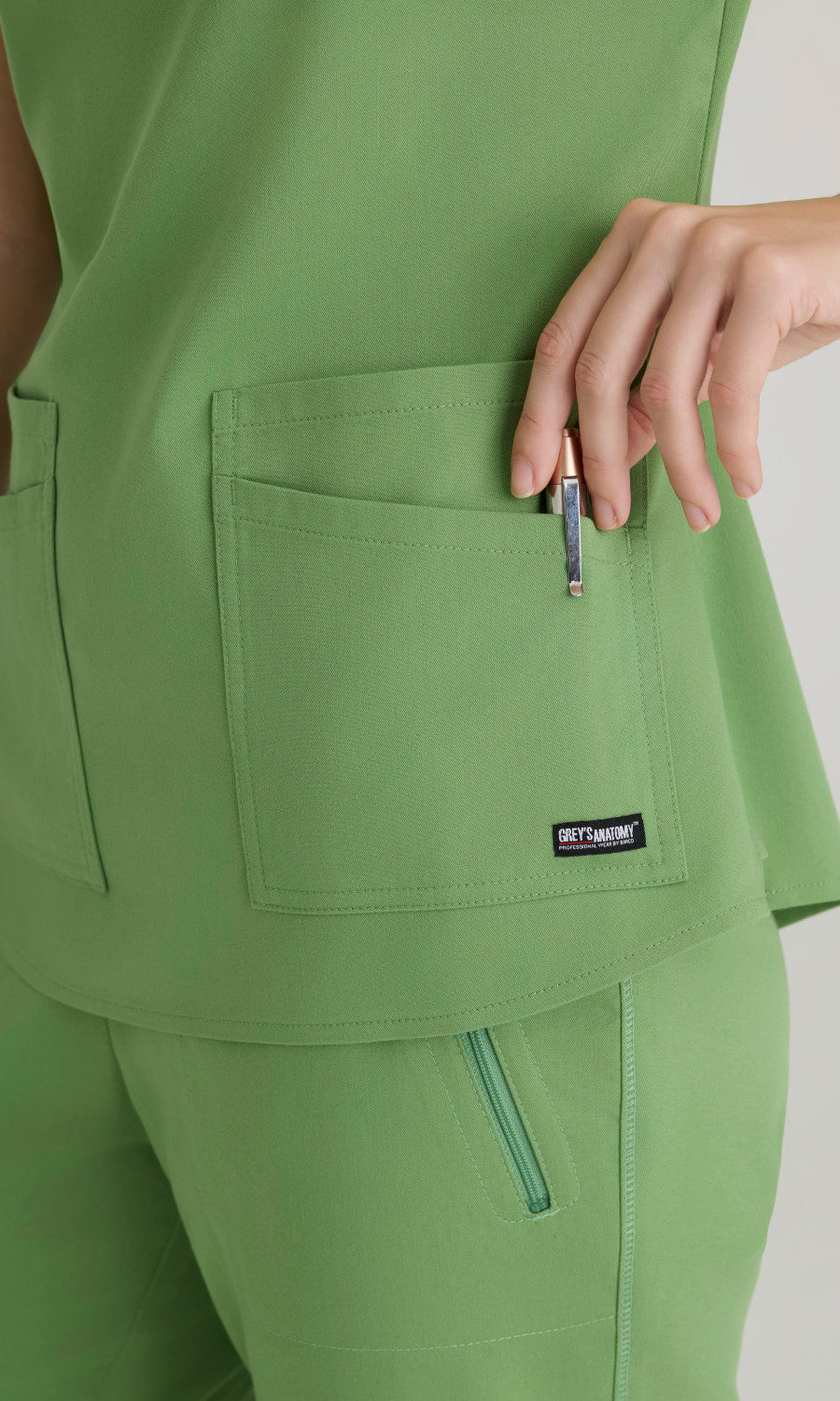 Grey's Anatomy Spandex Stretch GRST011 Emma Top Sweet Basil