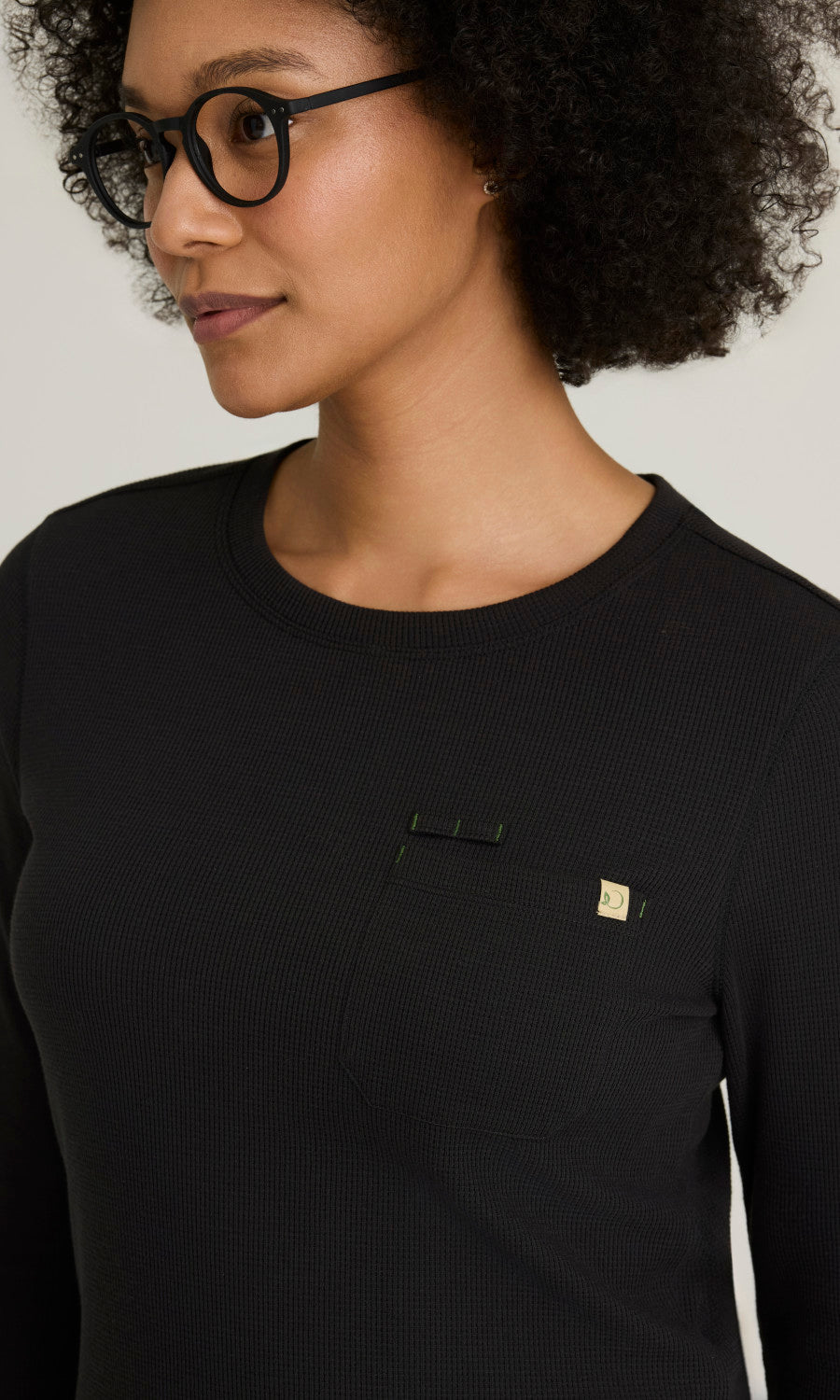 Grey's Anatomy Evolve GSST257 Wanderlust Long Sleeve Top Black