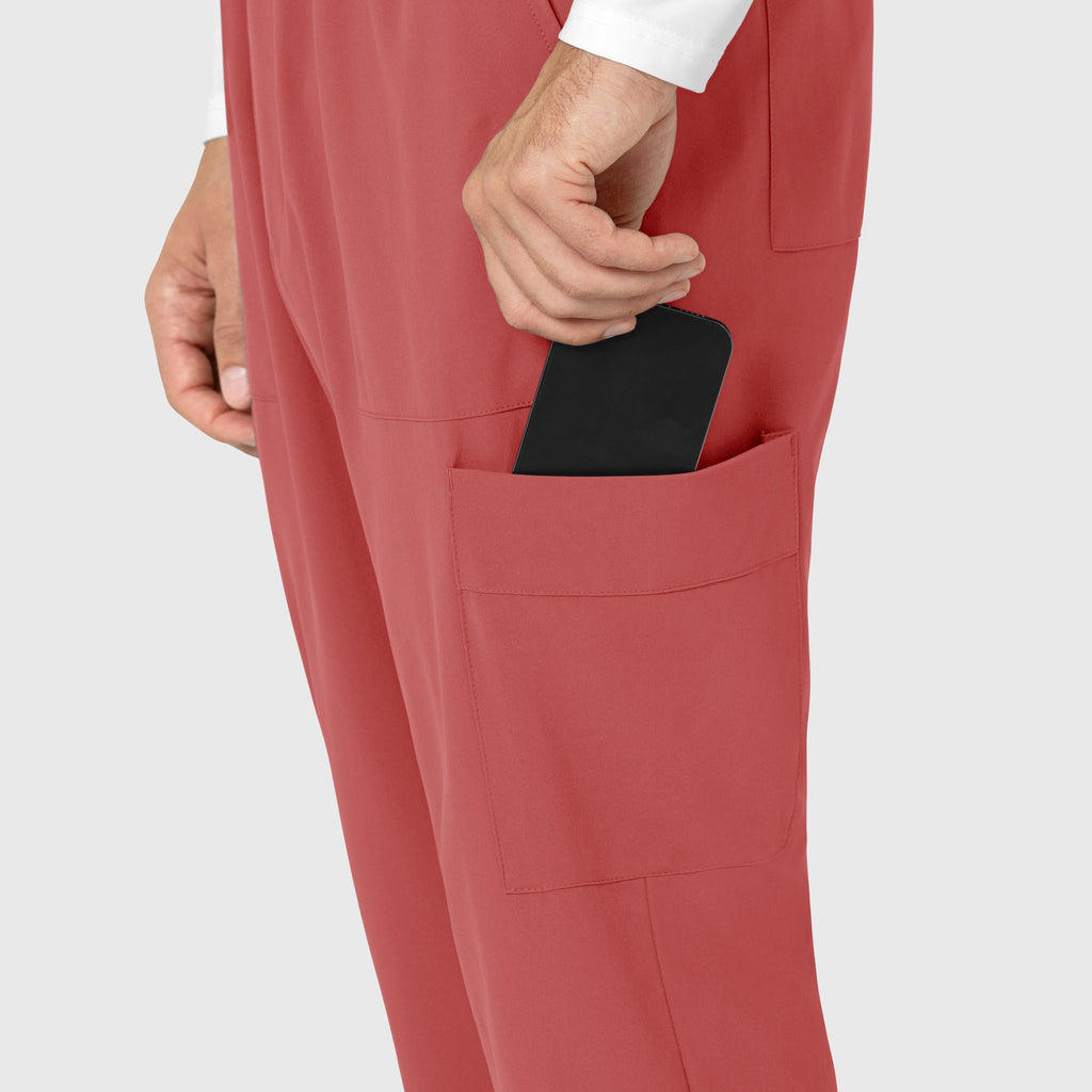 RENEW 5834 Men's Tapered Scrub Pants Mineral Red