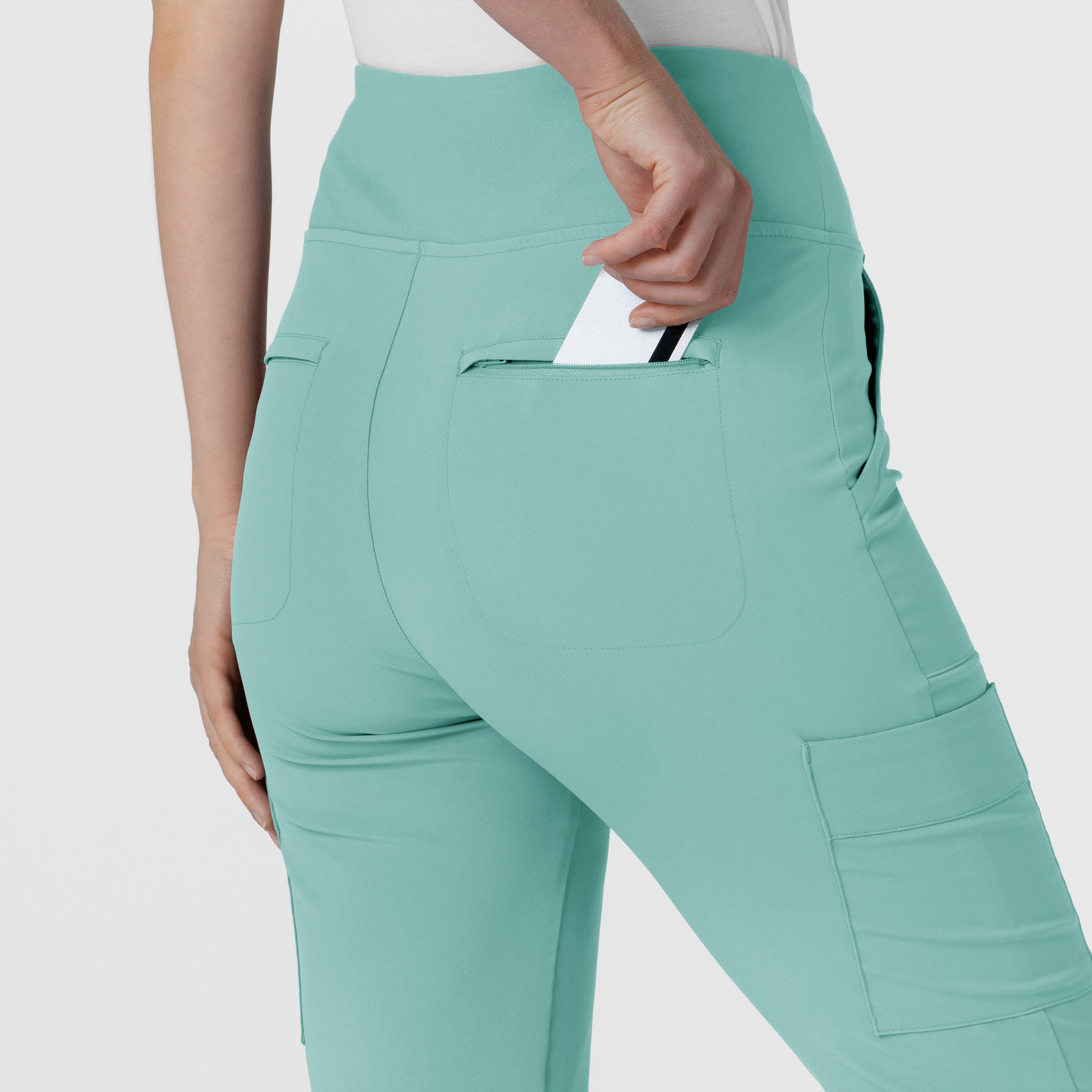 RENEW 5534 Cargo Flare Scrub Pants Turquoise