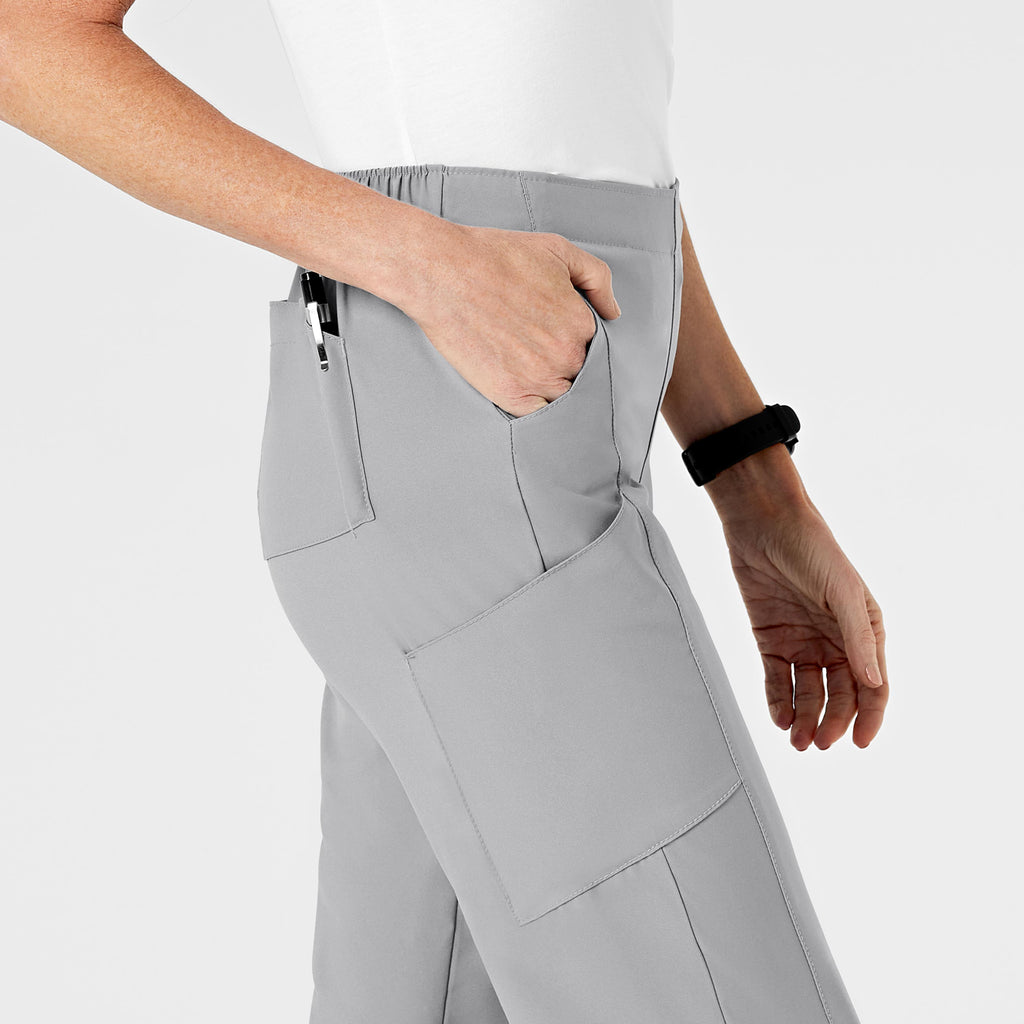 W123 5155 Flat Front Cargo Scrub Pants Grey