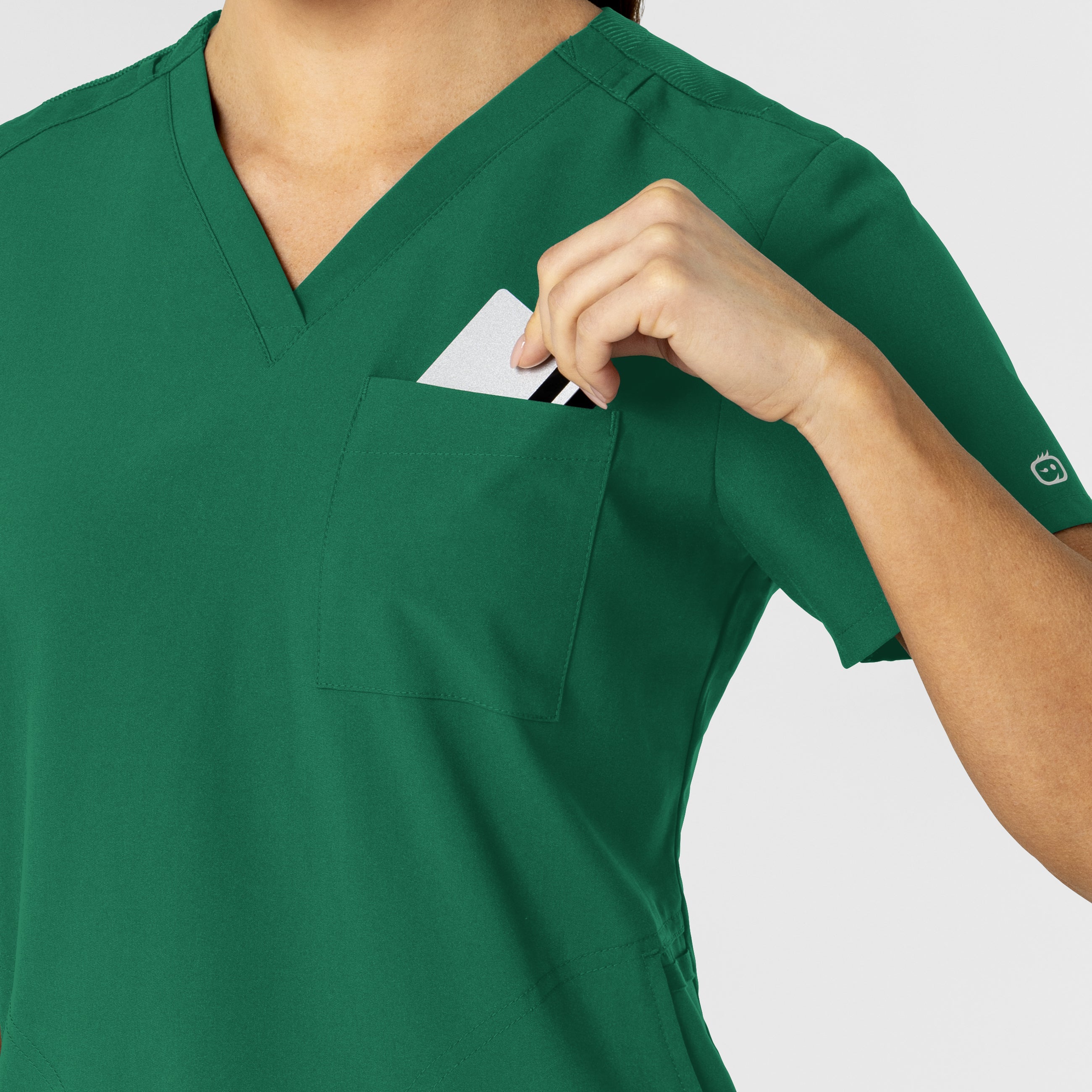 W123 6045 Flex-n-Reach V-Neck Scrub Top Hunter
