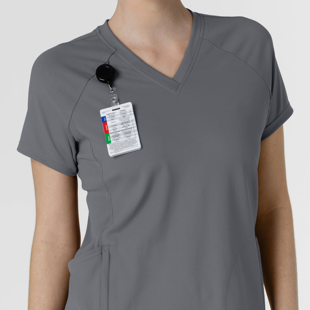 RENEW 6259 Knit Flex-n-Reach V-Neck Raglan Scrub Top Pewter