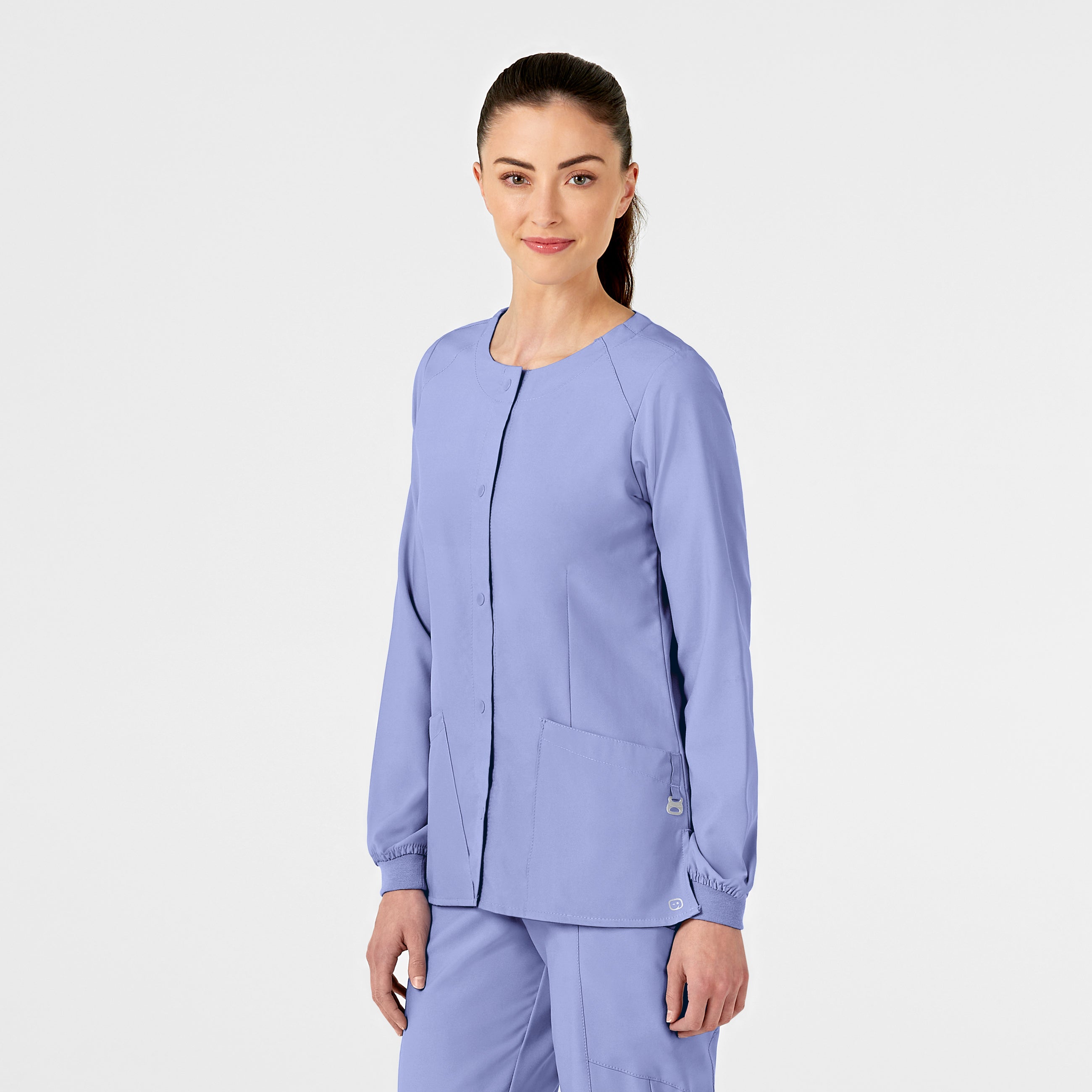 W123 8155 Crew Neck Warm Up Jacket Ceil Blue