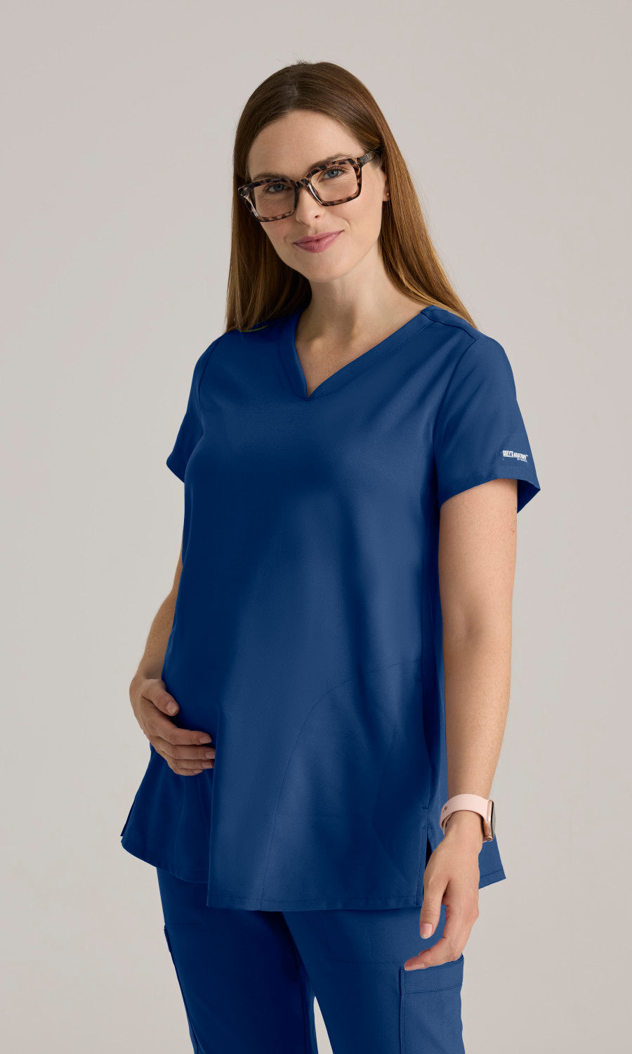 Grey's Anatomy Evolve GSST262 Promise Maternity Scrub Top Indigo
