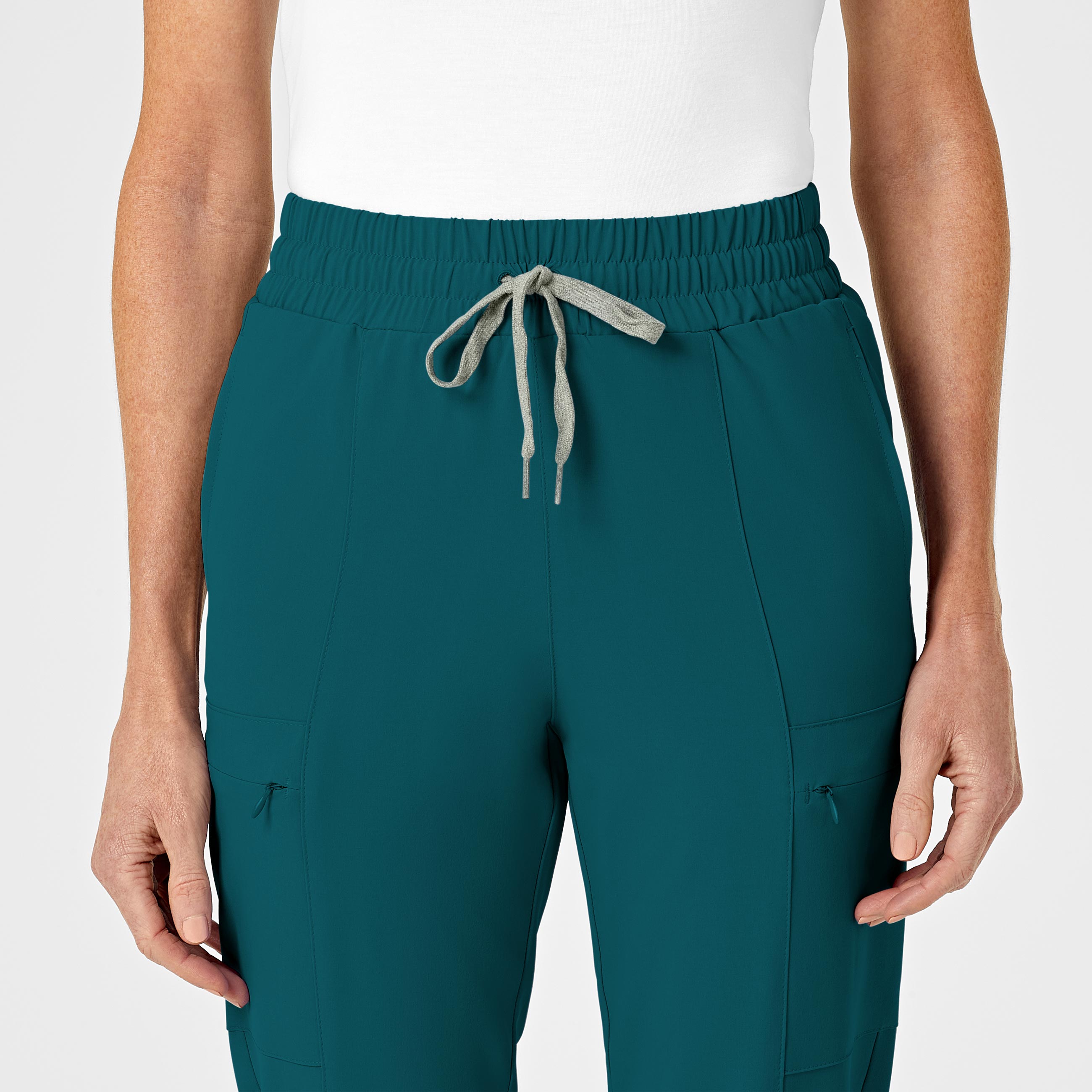 RENEW 5334 High Waist Slim Leg Scrub Pants Caribbean Blue
