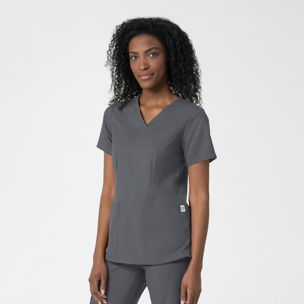 Thrive 6122 Fitted 3-Pocket V-Neck Scrub Top Pewter