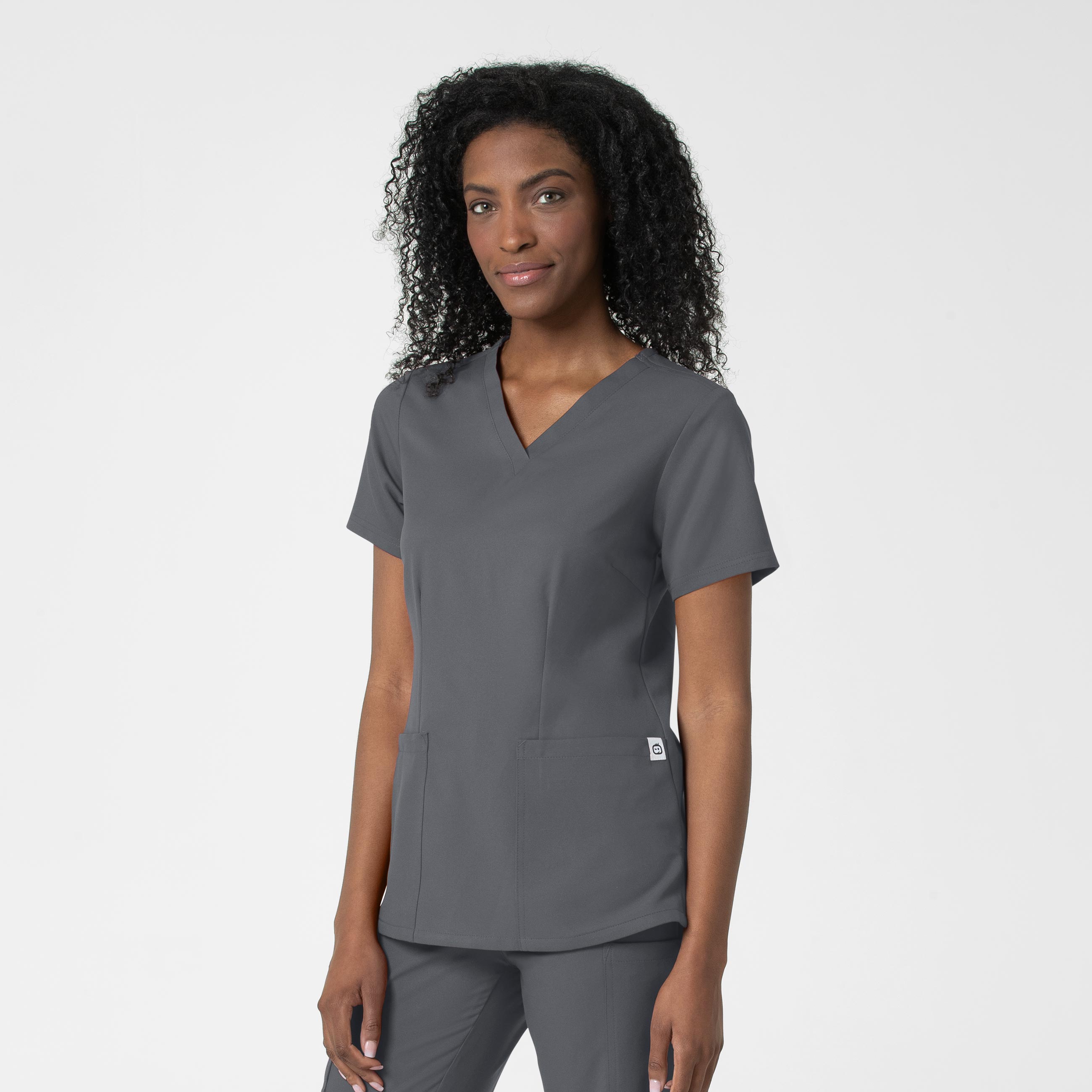 Thrive 6122 Fitted 3-Pocket V-Neck Scrub Top Pewter