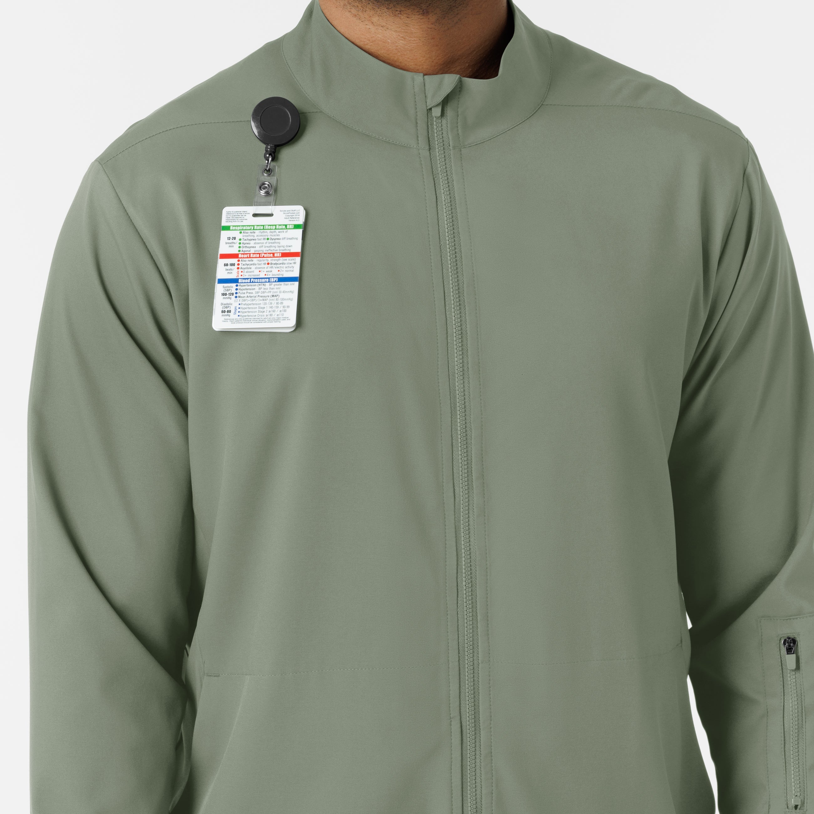 Boundless 8351 Men's Warm Up Scrub Jacket Sage