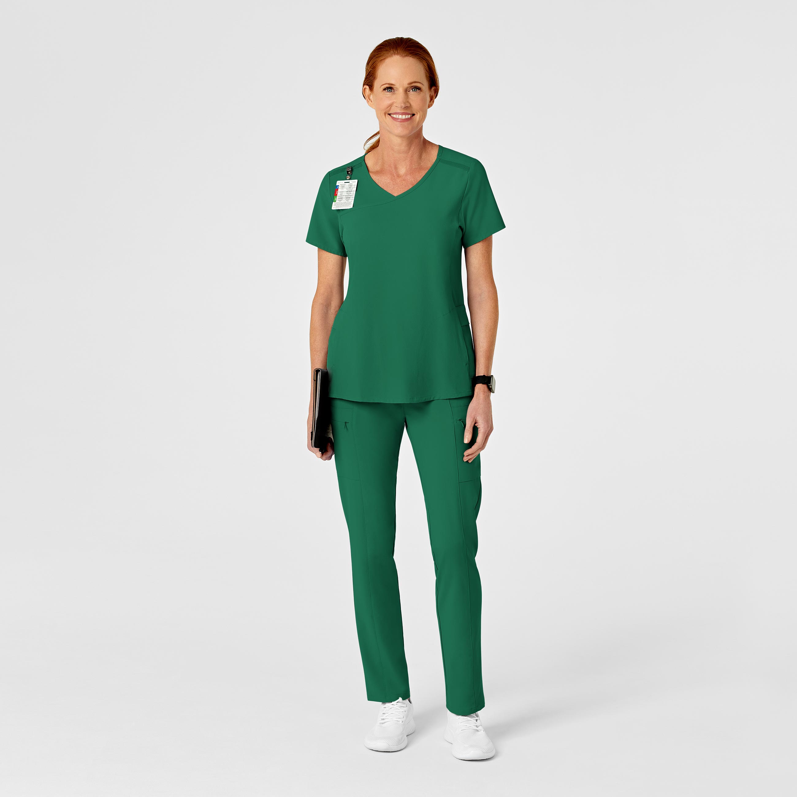 RENEW 5334 High Waist Slim Leg Scrub Pants Hunter