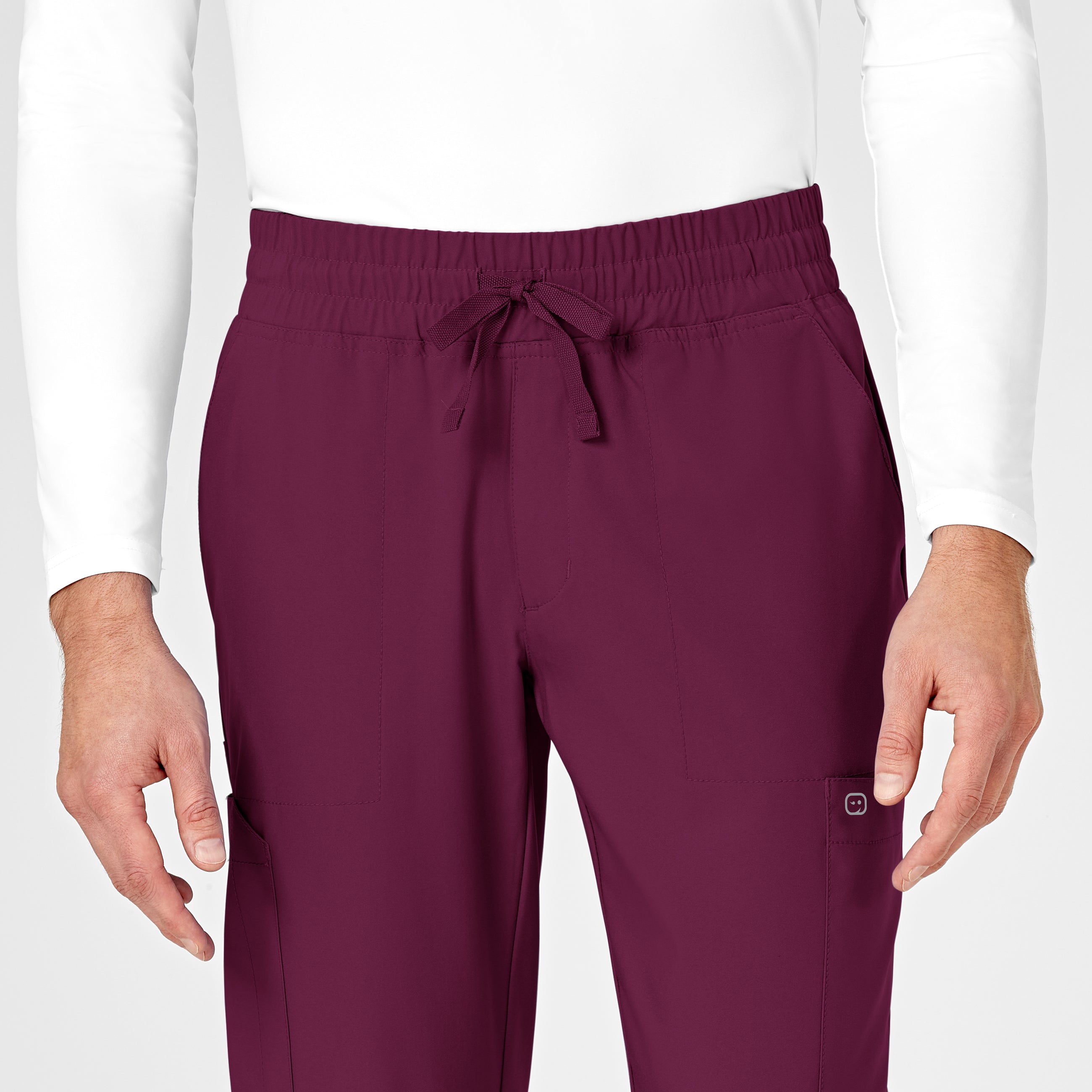 W123 5655 Men's Cargo Jogger Scrub Pants Wine
