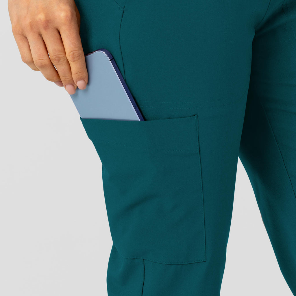 W123 5045 Flex-n-Reach Track Scrub Pants Caribbean
