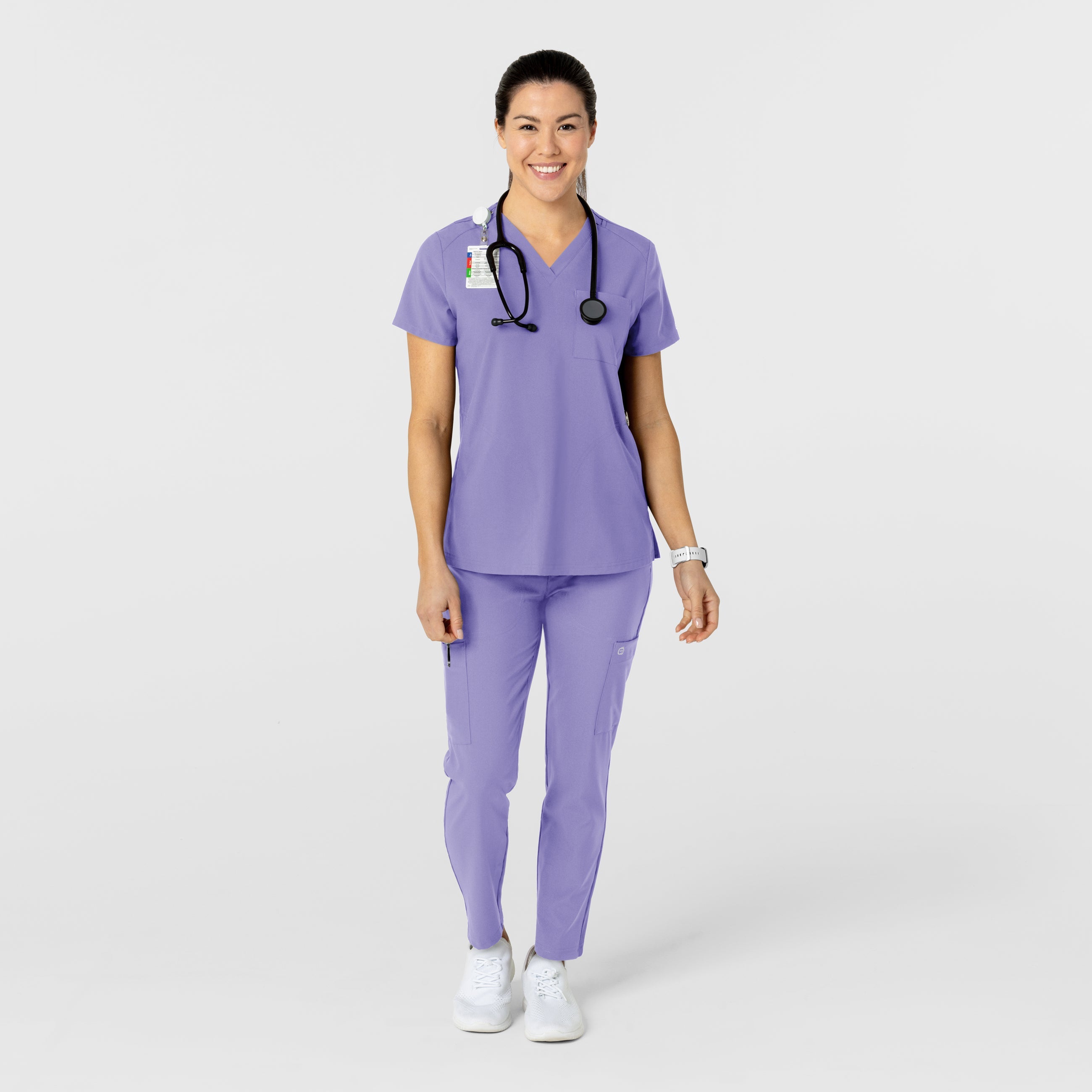 W123 5045 Flex-n-Reach Track Scrub Pants Iris Purple
