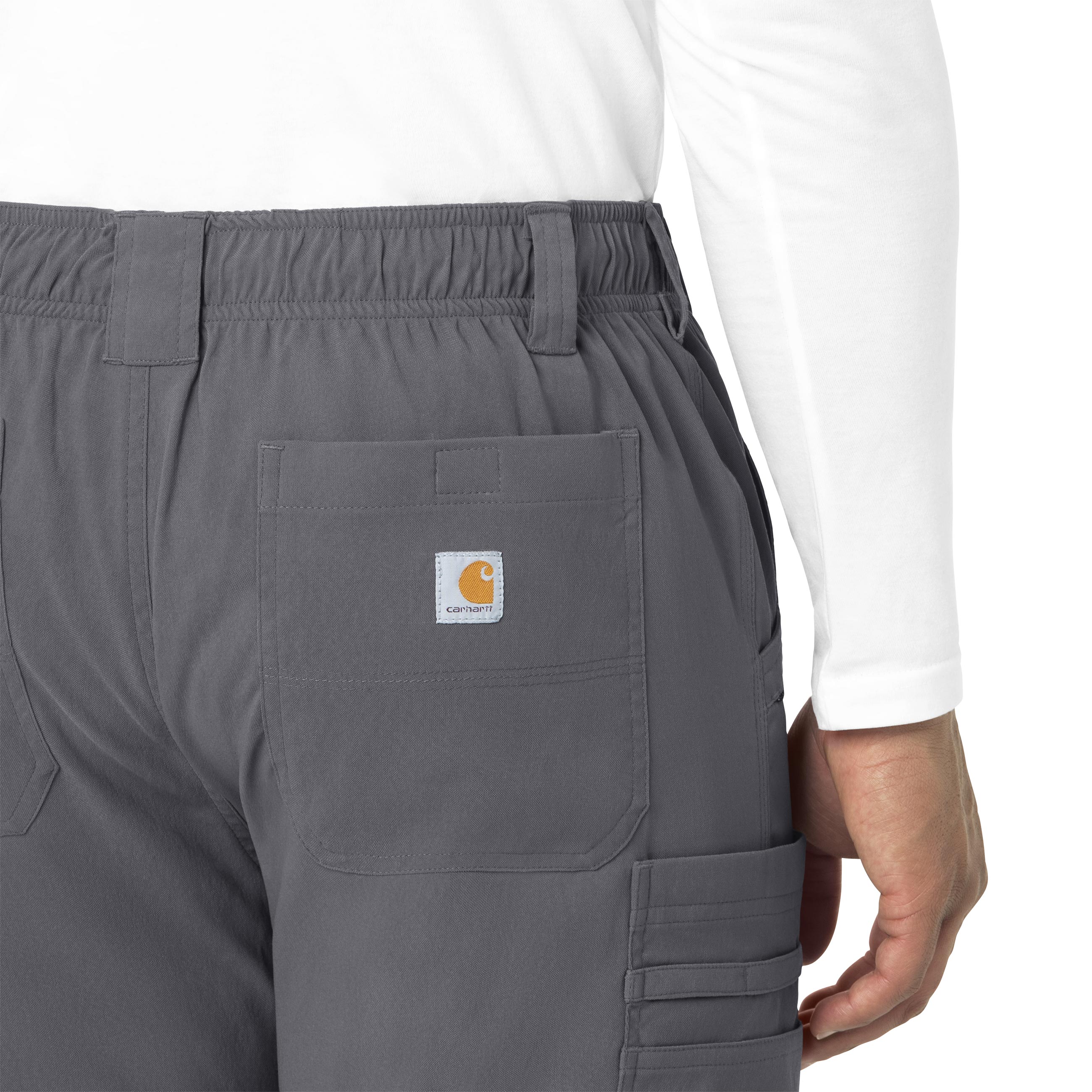 Rugged Flex Peak C55037 Men's Straight Leg Cargo Scrub Pants Pewter